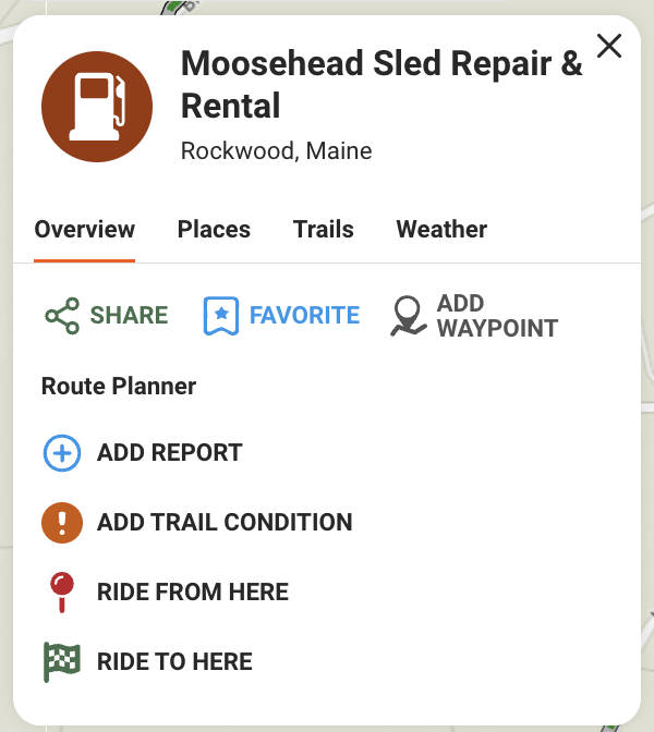 moosehead sled map